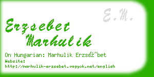 erzsebet marhulik business card